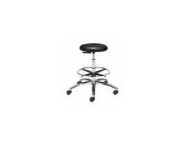 Mid Height Cleanroom stool, vinyl, 25" to 30", chrome tubular steel base