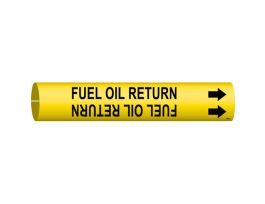 Fuel Oil Return Pipe Marker, 0.8125" H x 0.8125" W, Fits Pipes 0.75" Dia. Thru 1.375" Dia.