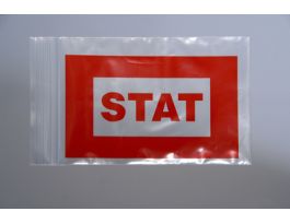 BAG STAT (RX) RED TINT 6X9 ZIP 3 WALL