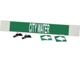 City Water Pipe Marker, 4" H x 24" W, Fits Pipes 8" Dia. or Larger