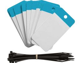 Self-Laminating Blank Tags Polyester 2 in H x 3 in W Blue 25/PK