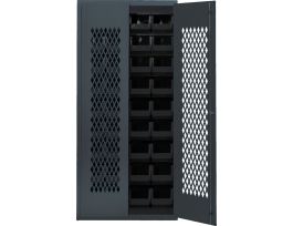 CABINET W/36 BK BINS STL MSH 36X18X78IN
