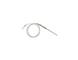 Temperature Probe, Type J, 6" L, 1/8" Dia, Fg, Stripped Leads