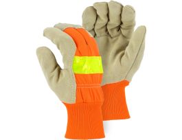 PIG WORKGLOVE LINED HI-VIZ 3M KW LG