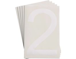 ToughStripe® Floor Marking Polyester 8 in Label Number 2 White 20/PK