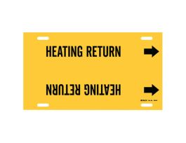 HEATING RETURN Pipe Marker, 24" W, Fits Pipes 8" Dia. Thru 9.875" Dia.