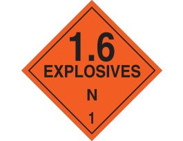 Explosives N 1 Sign, 10.75" H x 10.75" W x 0.004" D, Vinyl