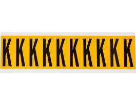 Outdoor Vinyl 1.938 in Black on Yellow Letters K Card of 10 Labels
