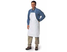 Tyvek® 400 Bib Apron, 28in x 36in. Neck Loop & Waist Ties. Bound Seams, 100/CS, White, Universal
