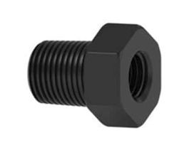 Threaded Adapter, PEEK, 1/8" ID, 5/16-24 Flat Bottom (F) to 1/8" NPT(M)
