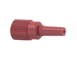 Threaded Luer Adapter, Red ETFE/Natural PP, 0.050" Bore, Male Slip Luer x Female 1/4-28 Flat Bottom; 1/EA