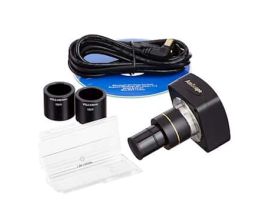 5 MP USB 2.0 High-Speed Color CMOS C-Mount Microscope Camera with Reduction Lens and Calibration Slide