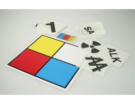 NFPA Placard, Individual Hazard Panels, Symbols for 10" X 10" Placard, COR, Symbol size 1.39", Clear Adhesive Poly