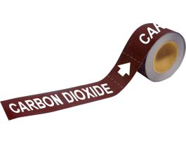 CARBON DIOXIDE Pipe Marker, 2" H x 12" W, Roll of 25 Each, Fits Pipes 2.5" Dia. Thru 6" Dia.