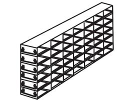Upright Freezer Drawer Rack for Microtube Boxes with 1 1/2" Max Height, 6 x 6 Array