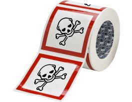 GHS Severe Toxic Picto Label, 4" H x 4" W x .035" D