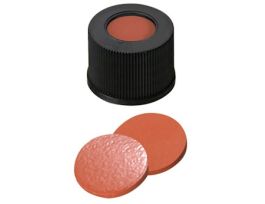 Screw Cap, Polypropylene, Black, 13 mm, Rubber/TEF Septa; 1000/pk