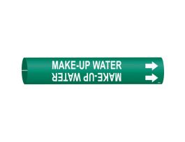 Make-Up Water Pipe Marker, 2" H x 2" W, Fits Pipes 2.5" Dia. Thru 3.875" Dia.