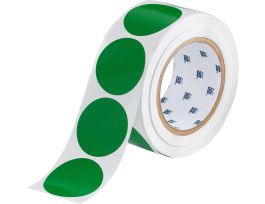 Aisle Marking Tape Dots - Adhesive Vinyl, Solid Color, Green, 2"