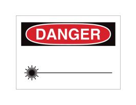 Blank DANGER Sign, 7" H x 10" W x 0.06" D, Polystyrene, Black/Red on White