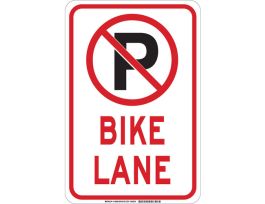 Bike Lane Sign, 18" H x 12" W x 0.06" D, Polystyrene