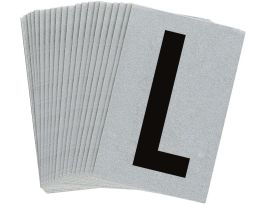 BradyLite 1 in Reflective Numbers Black on Silver, L 25/PK