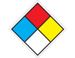 NFPA Placard, NFPA Blank Placard, 10" X 10", Pressure Sensitive Vinyl