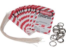 Danger Tag EQUIPMENT LOCKED OUT Paper 5.75 H x 3 W Black, Red on White 25/PK