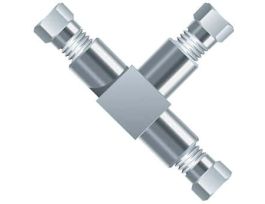 UltraHigh-Pressure Tee, SS, 0.020" ID, 1/16" OD Tubing, 10-32 Coned; 1/EA