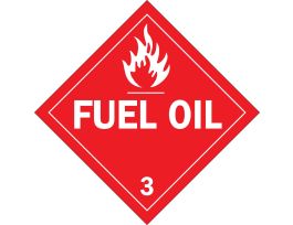 FUEL OIL 3 Sign, 10.75 " H x 10.75 " W x 0.004 " D, Red on White