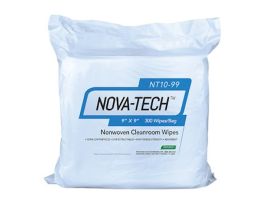 Cleanroom wipes, non-woven, lint-free, polyester/ cellulose blend, 9" x 9", 300 wipes per bag, 4200/CS