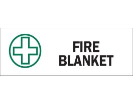 Fire Blanket Sign, 3.5" H x 10" W x 0.006" D, Polyester