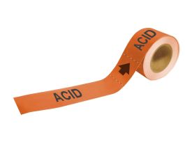 ACID Pipe Marker, 1" H x 8" W, Roll of 25 Each, Fits Pipes 1.5" Dia. Thru 2" Dia.