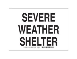 Severe Weather Shelter Sign, 7" H x 10" W x 0.035" D