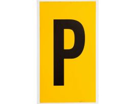 Outdoor Vinyl 6 in Black on Yellow Letters P Card