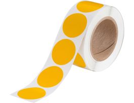 Aisle Marking Tape Dots - Adhesive Vinyl, Solid Color, Yellow, 2"