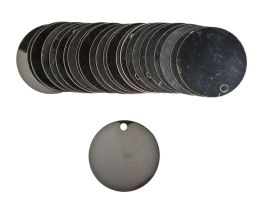 Blank Valve Tags, 1-1/2" Dia, Steel, Silver