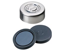 Silver Aluminum Crimp Cap w/Tear-Off, 20 mm Dia., Butyl/PTFE Pharma-Fix Septum; 1000/pk
