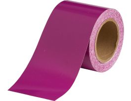 Solid Color Banding Tape for Pipe Marking - Roll Form, Indoor/Outdoor Industrial Vinyl, Purple, 4" x 30 Yd