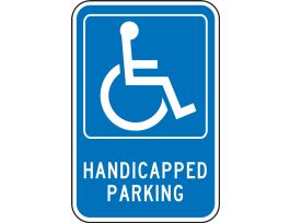 Handicap Parking Sign (Federal), Handicapped Parking (w/Grap, 18" x 12", Engineer-Grade Prismatic, EA