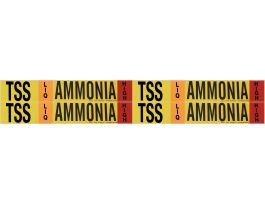 TSS LIQ AMMONIA HIGH Pipe Marker, 1.125" H x 7" W, Card of 4 Each, Fits Pipes .75" Dia. Thru 2.375" Dia.