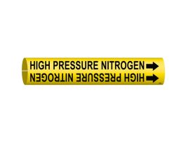 HIGH PRESSURE NITROGEN Pipe Marker, Fits Pipes 0.75" Dia. Thru 1.375" Dia.