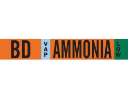 BD VAP AMMONIA LOW Pipe Marker, 2.25" H x 14" W, Fits Pipes 2.5" Dia. Thru 7.875" Dia.