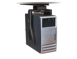 3M™ Adjustable Under-desk CPU Holder with 360 Degree Swivel, Black, CS200MB
