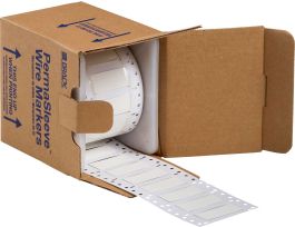 Low Smoke Zero Halogen Double Sided PermaSleeve Heat Shrink Tubing, 0.5" Dia x 2" W, White, Roll of 250 Each