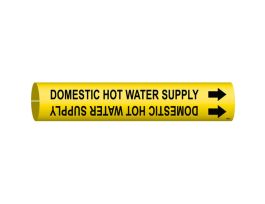 Domestic Hot Water Supply Pipe Marker, 2.8125" H x 2.8125" W, Fits Pipes 4" Dia. Thru 6" Dia.