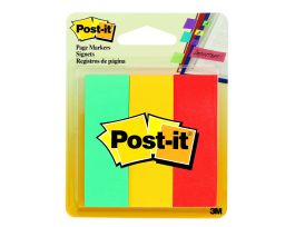 Post-it® Page Markers 5222, 1 in x 3 in x in (22,2 mm x 73 mm), Assorted Colors, 3 Pads/Pack, 50 Sheets/Pad