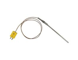 Temperature Probe, Type K, 9" L, Fiberglass, Stainless Overbraid