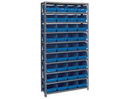 18IN X 36IN X 75IN 36 BLUE BINS 6IN BIN