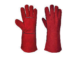 GLOVE WELDERS GAUNTLET LEATHER RED X-L